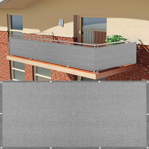 Brise Vue Balcon Extérieur 70 x 230 cm UV, Résistant Aux Déchirures et Au Vent Brise Vue Respirant Écran de Jardin pour Jardin Balcon, Gris Clair