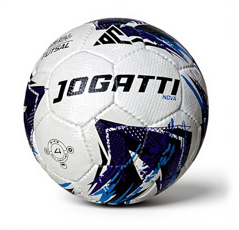 JOGATTI Nova Futsal Ball – Professional Match Quality Indoor Soccer Ball Size 4-32 Hand-Stitched Panels, Durable PU Textured Surface, Butyl Bladder, Multi-Layered, IMS Standard - Nova White