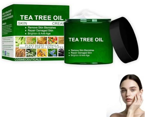 DermaPure Tea Tree Healing Cream, Tea Tree Oil Skin Cream, Professional Tea tree Skin Repair Cream, Gentle and Moisturizing, Improves Dry, Flaky Skin for All Skin Types(50G)