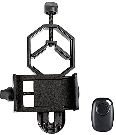 Celestron 81037 Universal Digiscoping and Astroimaging Smartphone Adapter DX Kit with Bluetooth Remote - Connects Your Smartphone Camera to an Eyepiece to Capture Images and Video, Black
