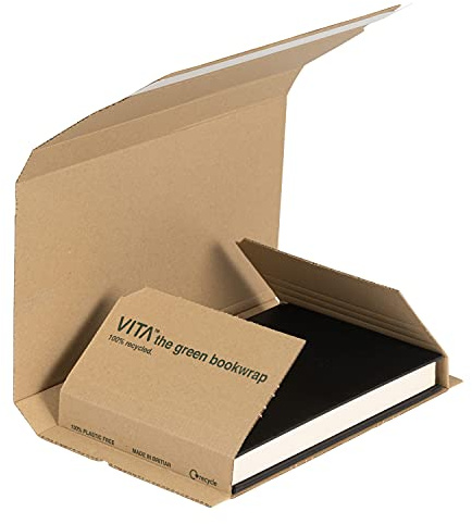 Blake VITA | embalaje de cartón para libros (24.8 x 16.5 x 7cm) | 25 unidades | 375gr | ecológico FSC | tira autoadhesiva | caja de cartón para envío de libros | packaging para libros | modelo BWM03