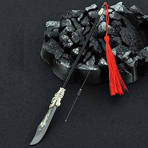 nyyuqi 1/12 Scale Chinese Ancient Sword Long Knife Weapon Knight Soldier Metal for 6'' Action Figure Body Doll (yanyuedao #Bronze)