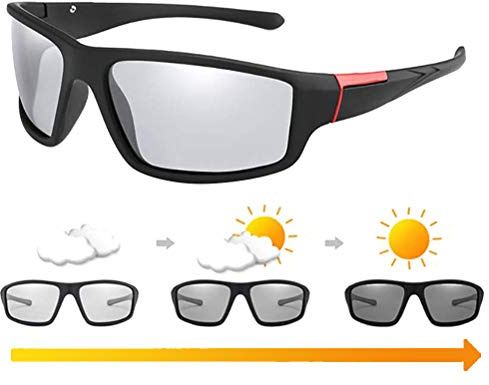TiSkying Occhiali da sole fotocromatici, protezione UV400, occhiali da ciclismo per uomini e donne, occhiali da sole sportivi per la guida di ciclismo, pesca di golf