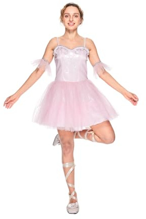 EraSpooky Vestido de Ballet Tutu Rosa para Mujer