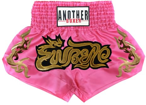 CHICTRY Pantaloncini da Boxe per Bambini Pantaloncini da Fitness Traspiranti Muay Thai Kickboxing Shorts Abbigliamento da Arti Marziali Fighting Grappling Rosa 5-7 Anni
