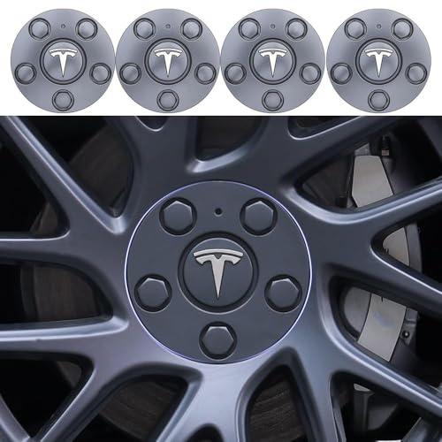 4 Piezas Coche Tapacubos para Tesla Model 3 Highland 2024, Rueda Tapas Centrales Prueba de Polvo Decorativa Accesorios de Estilo Tuning Accesorios
