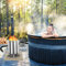 UISEBRT Poolheizung mit Feuer – Holzbeheizter Poolofen aus Edelstahl, mit Heizspirale, Ascheschale & Kaminmatte, für Schwimmbäder, 32/38 mm Anschlüsse