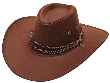 2025 - Adulto Casual Sólido Verano Occidental Moda Vaquero Sombrero De Sol De Ala Ancha Gorra De Viaje De Sol Películas De Amor 12 Con Adolescentes, café, Talla única