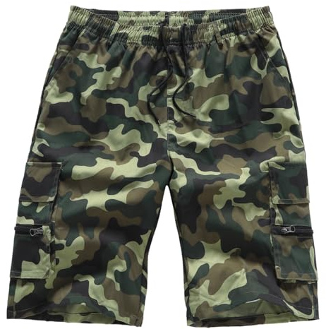 YOUTHUP Shorts Cargo Hombre Verano Pantalón Corto Deportivo Elástico Transpirable 4 Bolsillos Multifunción