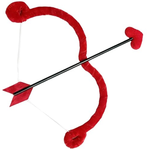 Jorzer Conjunto de arco y flecha de Cupido en forma de corazón Lindo accesorio de arco y flecha de Cupido para el día de San Valentín para cosplay Fotografía de Navidad Rojo