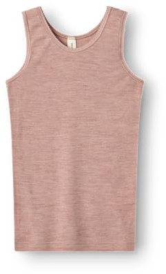 Dilling Kinder Unterhemd aus 100% Bio-Merinowolle – 1x1 Glattstrick, Mulesingfrei & Temperaturausgleichend – Unisex Tanktop für Jungen & Mädchen - Blusher-Melange 158/164
