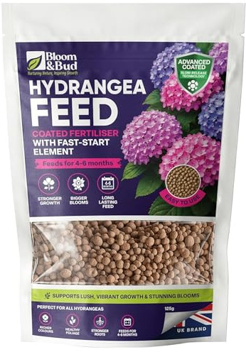 Hydrangea Feed 125g – Slow Release Hydrangea Food for Bigger Blooms & Healthy Growth | Blue Hydrangea Feed with Magnesium & Trace Elements