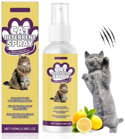 Cuenxuenf 100 ML Anti Griffure Chat Spray Répulsif Naturel pour Animaux | Repulsif Chat Interieur Amical, Protection Anti-Rayures Pour Meubles, Jardin, Parterres Fleurs, Pour Intérieure Extérieure