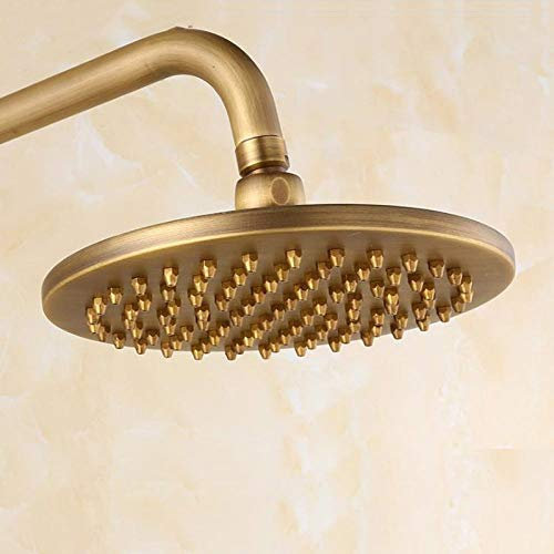 Soffione doccia a pioggia rotondo da 8 pollici 20x20cm, soffione in rame, doccia da bagno in ottone anticato, soffione con braccio, 8 pollici