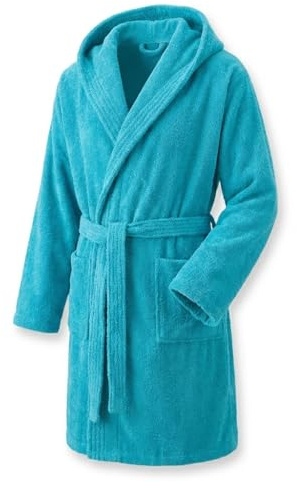 Top Towels – badrock unisex – badrock för kvinnor eller män – 100% bomull – 500 g/m² – badrock av frotté, Aquamarin, L