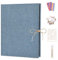 Boic Fotoalbum zum Selbstgestalten 60 Schwarze Seiten, DIY Fotoalben Leinen Nachfüllbar Scrapbook Fotobuch Gästebuch, Geburtstag Jahrestag Geschenk für Frauen Männer (Blau)