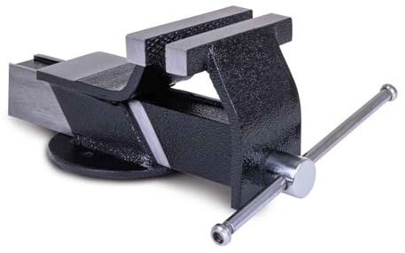 Scheppach Schraubstock ASV80 Black Edition | Spannweite 0-80 mm | Spannbackenbreite 80x18 mm | Ambossfläche 40x65 mm | robuster Stahl | 2 Bohrlöcher zur Befestigung | zum Sägen, Bohren, und Feilen