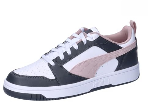 PUMA Rebound V6 Low Unisex Sneaker, Strong Gray Mauve Mist White, 40.5 EU