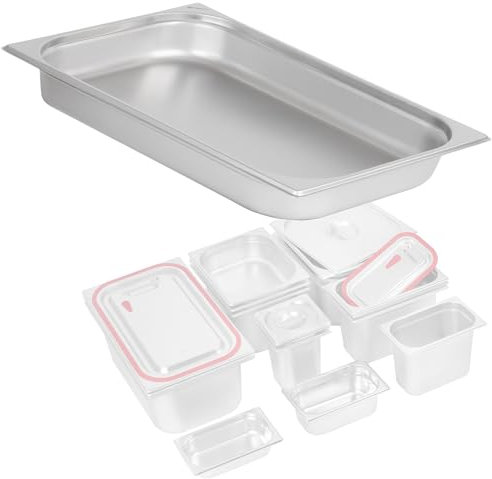 Mahlzeit Récipient GN 1/1 - Hauteur : 65 mm - En acier inoxydable - Récipient gastronorme - Récipient chauffant - Convient pour chauffe-plats, plats à rôtir et bain maries