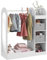 AIYAPLAY Kids Clothes Rail, Kids Dress Up Rail with Storage Shelf, Boxes, Mirror, Kids Wardrobe for Bedroom, Kids Room, Nursery, White