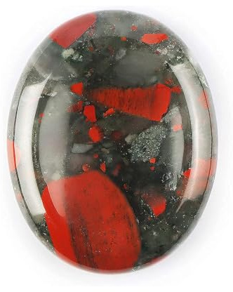 Piedras de Preocupación, Piedra para el Pulgar, Piedra de Preocupación para el Pulgar de Cristal, Piedra del Pulgar para Equilibrar Reiki, Terapia, Meditación (Bloodstone africana)