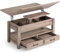 Rolanstar Höhenverstellbarer Couchtisch mit 2 Schubladen, 100 x 50 cm Wohnzimmertisch aus Holz,Platzsparend & Einfach Montiert für Schlafzimmer, Holzfarbe