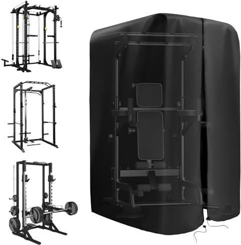 LIROPAU Cubierta para bastidor de rodillera, funda de estiramiento de fitness con cremallera impermeable, cubierta protectora para levantamiento de pesas, sentadillas, equipo de entrenamiento en casa