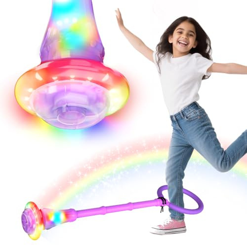 TOPRUNYI Bola de Salto Tobillo Niña,Anillo de Salto de Tobillo,Shine Bola de Salto de Tobillo,Avec Des Lumières Colorée Regalo Niña 8 Años,Adecuado para 6-10 Años