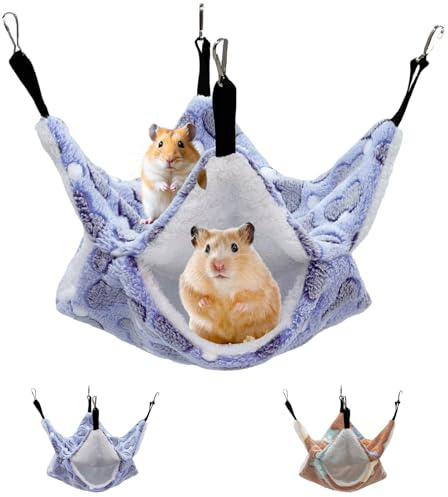 LaresDay Hamac mignon et chaud pour petit animal avec fonction nid - Lit suspendu respirant pour hamsters, cochons d'Inde et rongeurs - Accessoire de cage pour lieu de repos et niche de couchage
