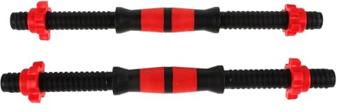 GAROZATION Barra con Manubri 40 Cm per Sollevamento Pesi con 4 Collari Spinlock e 4 Dadi, Maniglia Zigrinata Antiscivolo per Allenamento Forza Unilaterale, Adatta Palestra e Colore Casuale