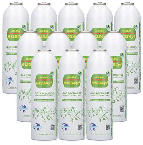 12 x Alaska Refrigerants R1234yf Refrigerantes de Repuesto para Vehículos: 12 unidades para Talleres
