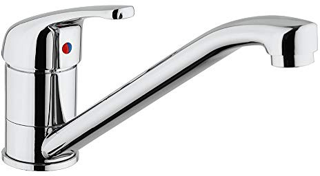 Paini – Rubinetto Miscelatore Monocomando Cucina, Lavello, Cromato, Leva superiore orientabile con Bocca bassa Coassiale, Design classico, interamente prodotto e lavorato in Italia