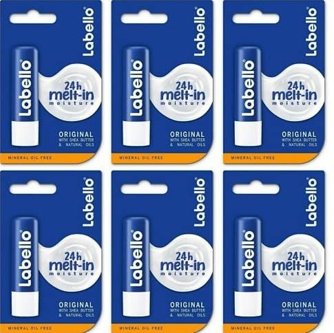 6er Pack - Labello Lipcare/Lippenpflegestift - Original - 4,8 g