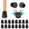 Schutzkappen Für Stuhlbeine mit Filz, Gummi stuhlbeinkappen, Filzgleiter, Möbelmatte Für Hartholzböden Rund Schwarz, Durchmesser 14-19mm 16pcs