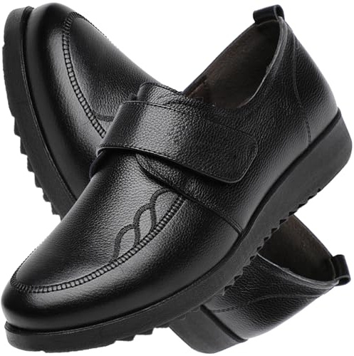 AEHO Scarpe Ortopediche Donna Ginnastica a Strappo scarpa per Piedi Gonfi e Valgo, piede Larghi e Grassi, Nero, 43/265mm
