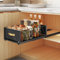 SAYZH Teleskopschublade, Ausziehbarer Schrank Organizer, Ausziehbarer Schrank Organizer für Küchenschrank Innenschublade Organizer, Pull Slide Out Telescopic Drawer, 40 cm (T) x 25 cm (B), Schwarz
