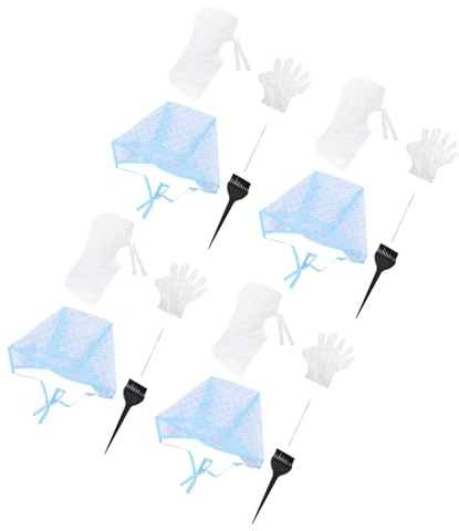 ULTECHNOVO Set Professionale per Mèches Chioma con Cuffia Monouso Forata Gancio in Metallo Spazzola e Guanti PE per Colorazione Precisa e Uso Salone a Casa