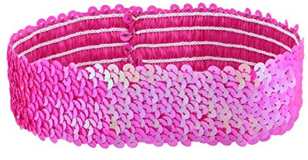 Lurrose Pailletten Stirnband Mode Sport Haarband Glitter Kopfschmuck Stirnband Haarband Elastische Headwear für Frauen Mädchen Rose Rot