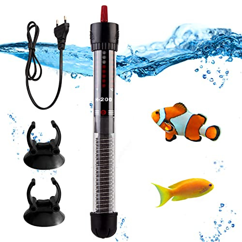 Chauffage d'Aquarium 100W - Thermostat réglable, Mini Chauffe-Aquarium, Réglable Réchauffeur, D'Aquarium Tige Chauffante pour Réservoirs À Poissons Et Aquarium avec 2 Sections De Housse De Protection