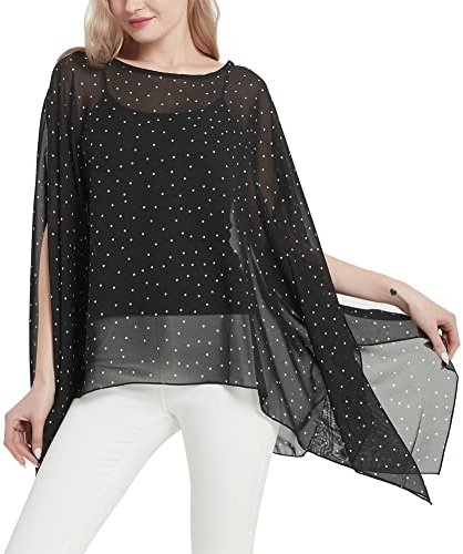 CuteSwan Womens Lagenlook Kaftan Batwing Sleeve Chiffon Blouse Bohemia Loose Floral Blouses Tunic