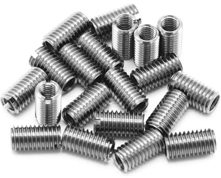 20pcs insertos roscados M8 a M6, inserto de reparación de rosca autorroscante, herramienta de reparación de tornillos de inserto roscado de ranura de acero inoxidable, rosca interna métrica