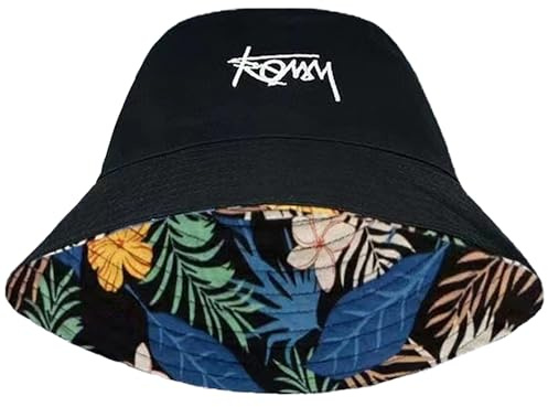 JMITHA Fiskehattar Bucket Hat herr fiskhatt damer färgglad fiskarhatt solhatt sommarhatt fiskarhatt för kvinnor män solhattar för kvinnor tryck strandhatt fiskehatt unisex, Blad svart, En Storlek