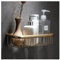 GJLJYJY Étagères flottantes Accessoires de salle de bain muraux, étagère de rangement de salle de bain en or brossé, panier de douche, support de douche en laiton, support de douche/35 cm