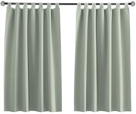 Tenger Home Tenda corta oscurante per finestra della cucina, per camera da letto, con passanti, 1 pezzo (Salvia Verde, 100x150 cm)