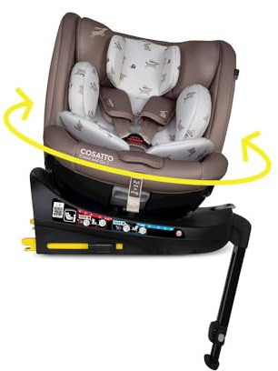 COSATTO Come & Go 2-360° Rotate Car Seat, (Lollop) | Birth to 4 Years (0-105cm), Group 0/0+/1 ISOFIX Integrated Base, R129, ERF, Side Impact Protection, 5 Point Plus Anti Escape