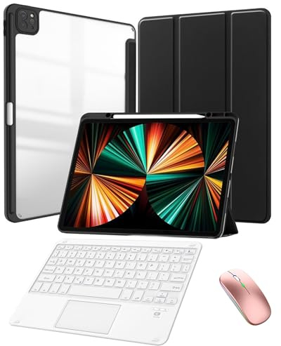 Keyboard Case for iPad Pro 12.9 Inch 6th/5th/4th/3th Generation 2022/2021/2020 with Mouse, Touchpad Detachable Keyboard Case with Pen Holde for iPad Pro 12.9 Inch 6th/5th/4th/3th Generation