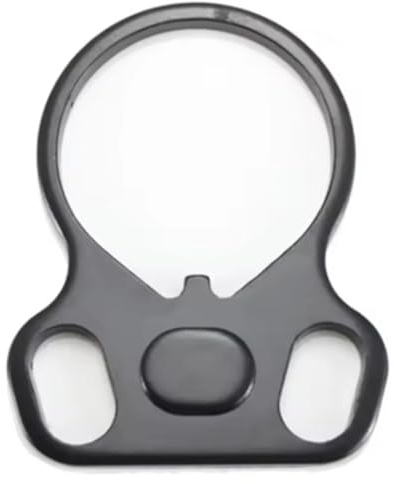 QIRUIMY 2PCS Tactical Loop Sling Swivel GBB Stock Buffer Tube Ambi End Plate Double Loop Strap Adapter Rail Sling Mount for AR-15 M4 (Black)