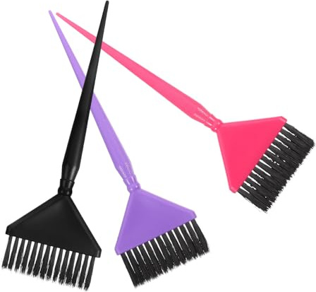 VILLCASE Juego de 3 Brochas para Teñir el Cabello Cerdas Flexibles Herramientas Profesionales para Salón de Belleza y Uso Doméstico Aplicador de Tinte para Hombres y Color Aleatorio