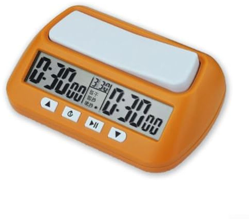 Schacktimer med digital display lätt och kompakt, nedräknings-/nedräkningsfunktioner, perfekt för turneringar (gul)