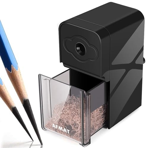 AFMAT Long Point Pencil Sharpener, Art Pencil Sharpeners, Charcoal Pencil Sharpener for Artists, Drawing Pencil Sharpener Manual for Art Pencils/Drawing/Sketching Pencils(f6-8.2mm), Adjustable Points,Black